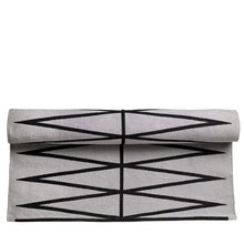 Bloomingville Läufer grafisch grau-schwarz - kleiner Teppich aus Baumwolle