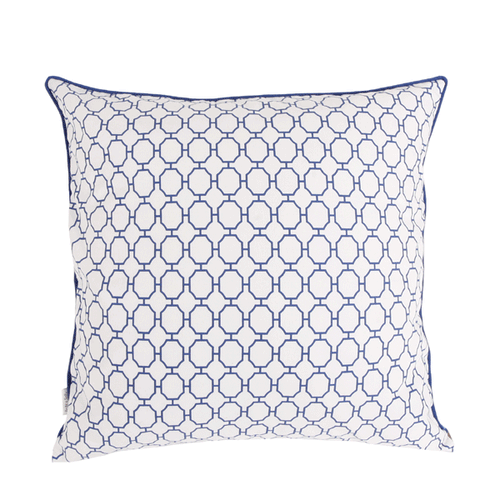 Bio Baumwolle Dekokissen Blue Octagon 40x40 cm - Wendekissen von Pete & Sally made in Germany