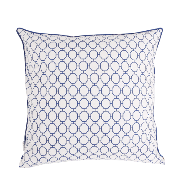 Bio Baumwolle Dekokissen Blue Octagon 40x40 cm - Wendekissen von Pete & Sally made in Germany