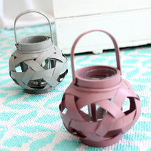 Kleine Bambuslaterne Zoya in staub-rosa und misty-grau