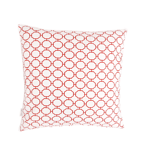 Bio Baumwolle Dekokissen Red Octagon 40x40 cm - Wendekissen von Pete & Sally made in Germany