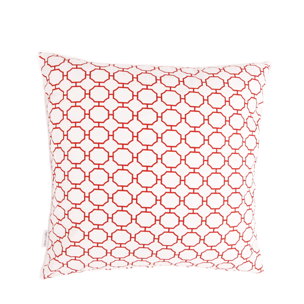 Bio Baumwolle Dekokissen Red Octagon 40x40 cm - Wendekissen von Pete & Sally made in Germany