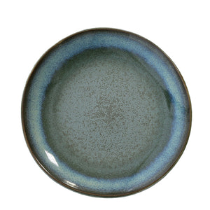 Frühstücksteller Moss im 70er Jahre Design - Vintage Dessertteller blau-grün