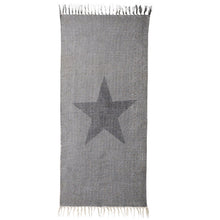 Bloomingville Teppich black star aus Baumwolle - Läufer 60x120 cm in grau