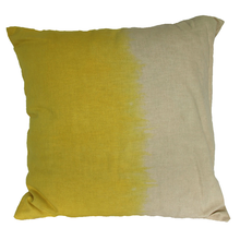 Imbarro Sofakissen Dip Dye in gelb - dekoratives Baumwollkissen 45x45 cm im Batik-Look