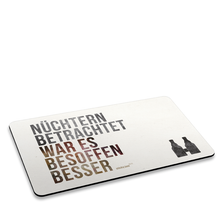 Frühstücksbrettchen "Nüchtern betrachtet..." - witziges Frühstücksbrett