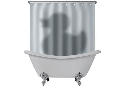 Duschvorhang der Schatten der Ente - die große Bedrohung unter der Dusche