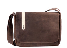 Zwei Laptoptasche Toro T13 aus Leder - robuste Umhängetasche in braun-creme