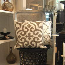 PB Home Baumwollkissen Marrakesh in weiß-taupe - schönes Sofakissen in 50x50 cm
