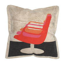 HK Living Dekokissen Retro Chair in 50x50 cm - Sofakissen aus recycelten Leinen