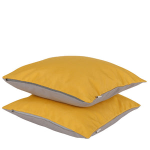 Pete & Sally Outdoor Kissen in gelb-taupe 40x40 cm - Außenkissen UV beständig
