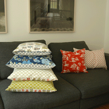 Bio Baumwolle Dekokissen Green Octagon 50x50 cm - Wendekissen von Pete & Sally made in Germany