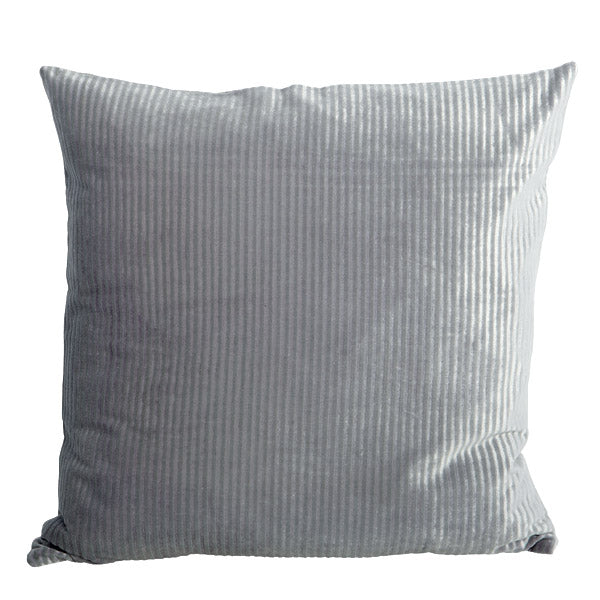 House Doctor Kissenbezug Pale Stripes grau - Kissenhülle aus Samt 50x50 cm