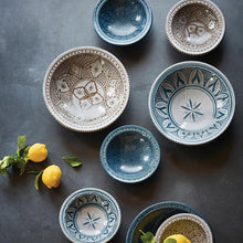 HK Living Souk Bowl grau-blau - handmade Schale Marokko Design