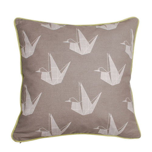 Aspegren Kissen Design Swan - hellbraunes Sofakissen mit Origami Schwanenmotiv