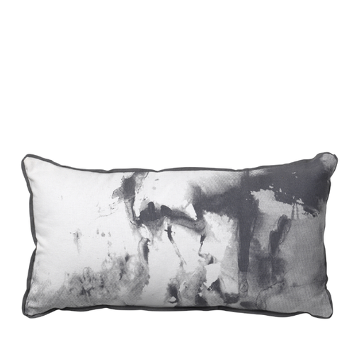Broste Copenhagen Baumwollkissen Silke in smoked pearl - cooles Sofakissen 50x25 cm