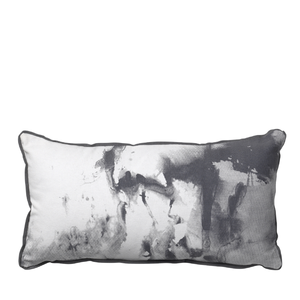 Broste Copenhagen Baumwollkissen Silke in smoked pearl - cooles Sofakissen 50x25 cm