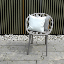 Pete & Sally Outdoor Kissen in weiß-taupe 40x40 cm - Außenkissen UV beständig