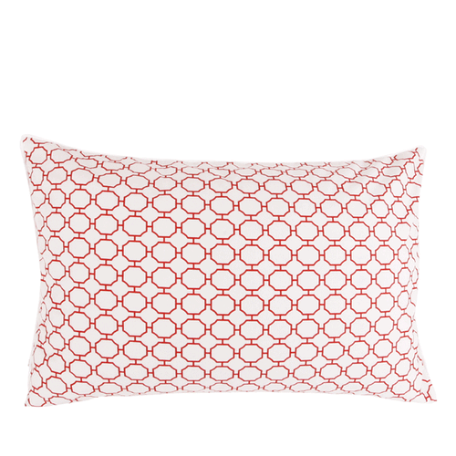 Bio Baumwolle Dekokissen Red Octagon 40x60 cm - Wendekissen von Pete & Sally made in Germany