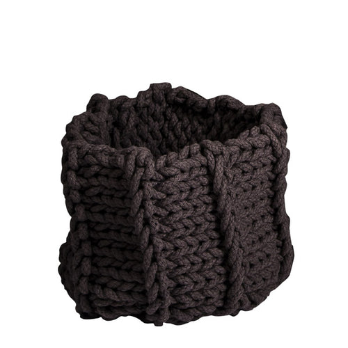 Broste kleiner Strickkorb Knit in dunkelgrau - Aufbewahrungskorb gestrickt