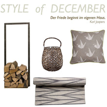 Aspegren Kissen Design Swan - hellbraunes Sofakissen mit Origami Schwanenmotiv
