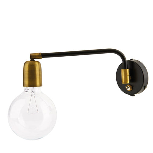 House Doctor Wandlampe Molecular in schwarz-gold - Designer Wandlampe