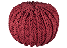 Broste Copenhagen Strick Pouf - Sitzkissen gestrickt in zimtrot