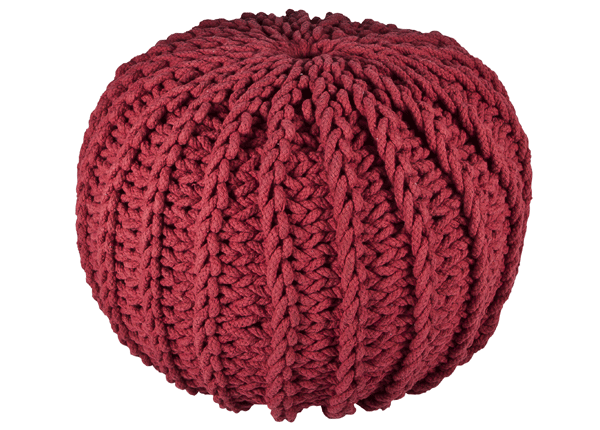 Broste Copenhagen Strick Pouf - Sitzkissen gestrickt in zimtrot