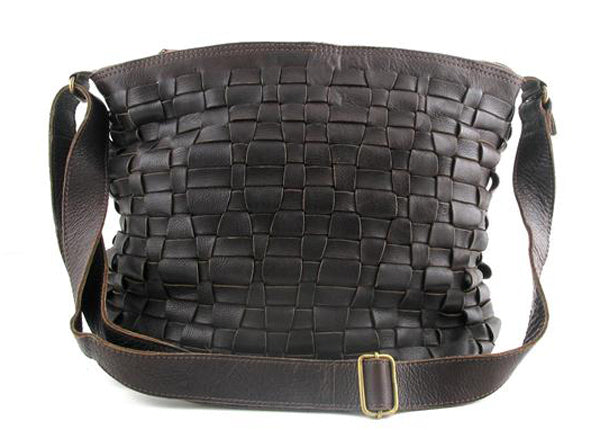 Cowboysbag Umhängetasche Bantry in dunkelbraun - Ledertasche geflochten