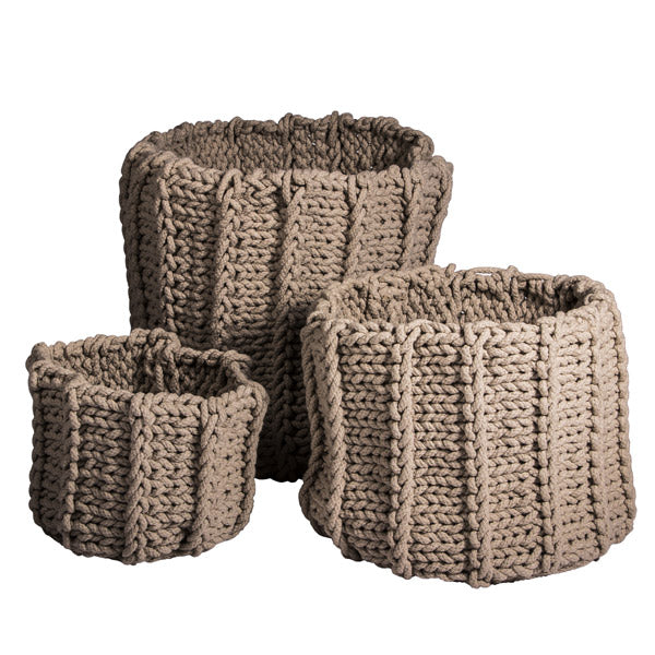 Broste großer Strickkorb Knit in natur - Korb für Feuerholz