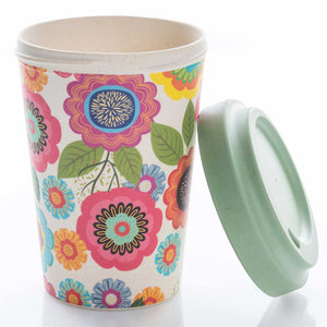 Bamboo Cup Flower Power - wiederverwendbarer coffee to go Becher
