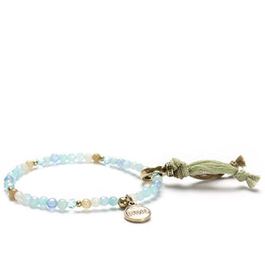 Exoal Armband Rainbow in blau-gold - Natursteinarmband