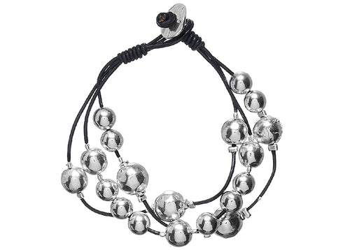 Armband silver ball in black von Pilgrim