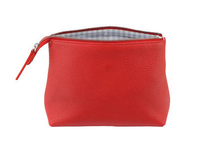 Kosmetiktasche aus Leder in rot von chi chi fan Hamburg