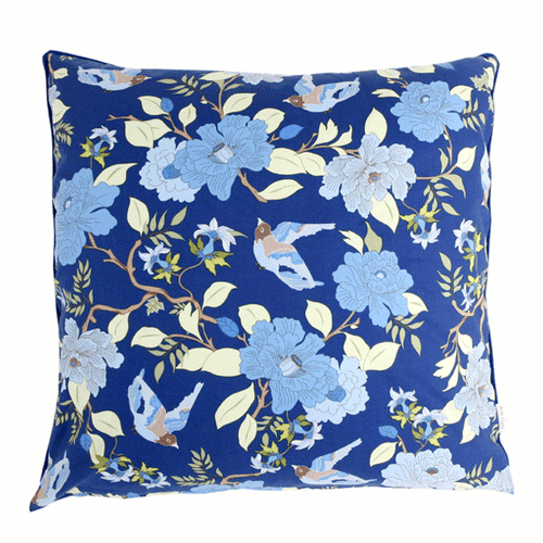 Bio Baumwolle Dekokissen Blue Birds 50x50 cm - Wendekissen von Pete & Sally made in Germany