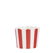 Miss Étoile kleine Cupcake Förmchen 24 Stück  rot-weiß gestreift