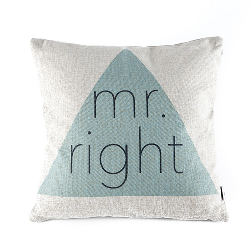 Fest Amsterdam Sofakissen Junco 45x45 cm - witziges Deko-Kissen Mr Right in natur