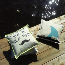 HK Living Sofakissen Shark in 50x50 cm - Dekokissen aus recycelten Zeltstoff