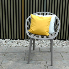 Pete & Sally Outdoor Kissen in gelb-taupe 40x40 cm - Außenkissen UV beständig