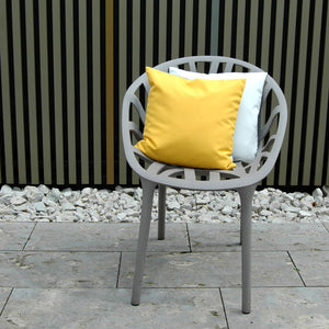 Pete & Sally Outdoor Kissen in gelb-taupe 40x40 cm - Außenkissen UV beständig