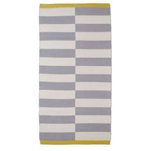Aspegren Teppich Grey Lines - Baumwoll-Läufer grau-weiß-senfgelb 130x70 cm