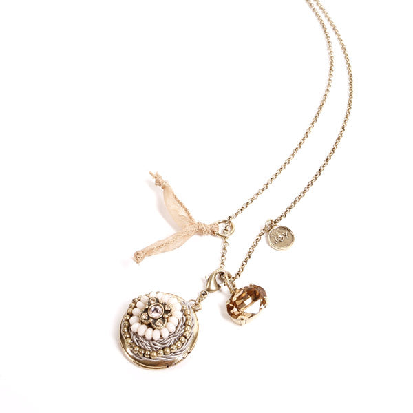 Exoal Collier Medaillon in nude-gold - goldfarbene Kette mit Anhänger