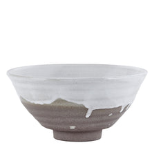 House Doctor Schale Running Glaze - handgemachte Steingut Schale in braun-weiß