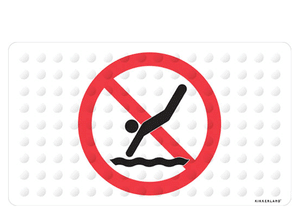 Badmatte No Diving - weiße Badmatte mit Noppen und Anti-Rutsch von Kikkerland