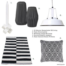 Aspegren Teppich Design Lines aus Baumwolle in schwarz-weiß - grafischer Läufer