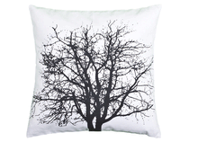 Broste Sofakissen Branch in 40x40 cm - Baumwollkissen mit schwarzem Baummotiv