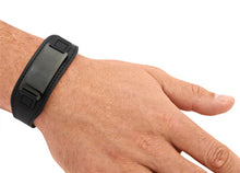Schwarzes Lederarmband für Herren - mit Gravurplatte aus Edelstahl in schwarz
