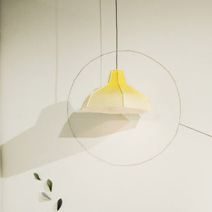 Pepe Heykoop Papierlampe folded lampshade gelb - Designer Lampenschirm aus Papier