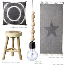 Bloomingville Teppich black star aus Baumwolle - Läufer 60x120 cm in grau