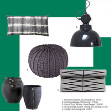 Bloomingville Läufer grafisch grau-schwarz - kleiner Teppich aus Baumwolle